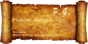 Pichler Györgyi névjegykártya